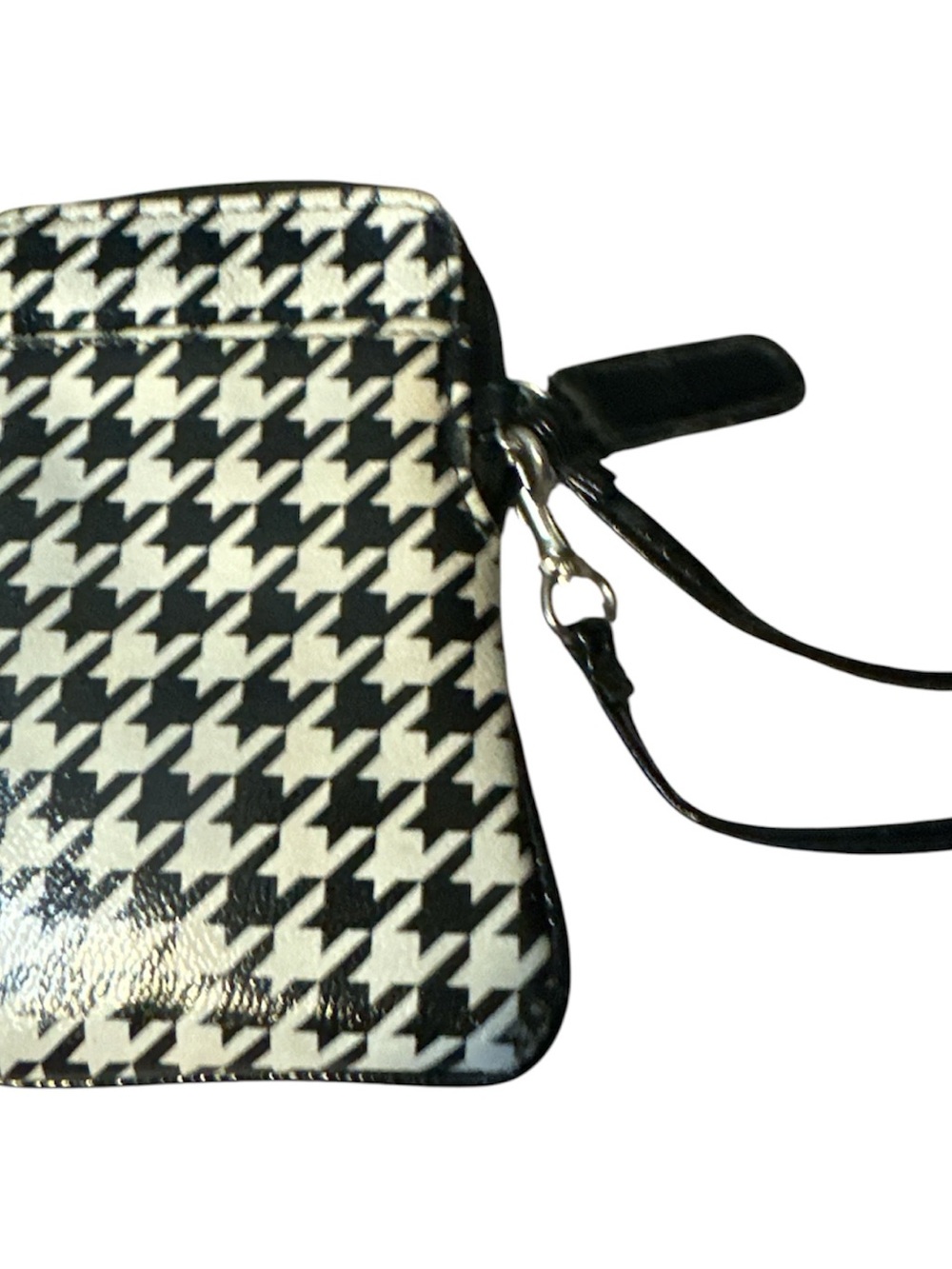 Amazon Essentials Black & White Houndstooth Wristlet card slots pocket